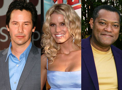 Keanu Reeves, Jessica Simpson, Laurence Fishburne Keanu Reeves, Jessica Simpson, Laurence Fishburne