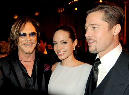 Brad Pitt, Angelina Jolie, Mickey Rourke Brad Pitt, Angelina Jolie, Mickey Rourke