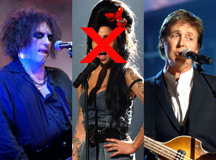 Robert Smith, Amy Winehouse, Paul McCartney Robert Smith, Amy Winehouse, Paul McCartney