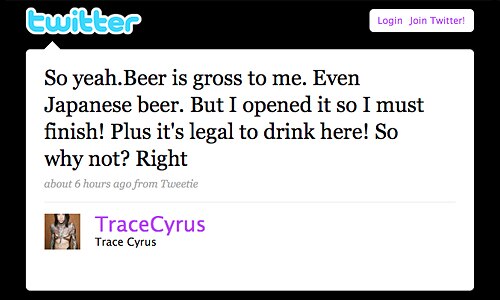 Trace Cyrus Twitter Page Trace Cyrus Twitter Page