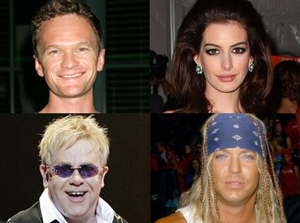 Neil Patrick Harris, Anne Hathaway, Elton John, Bret Michaels Neil Patrick Harris, Anne Hathaway, Elton John, Bret Michaels