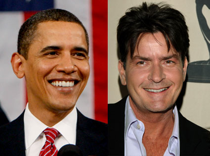 Barack Obama, Charlie Sheen Barack Obama, Charlie Sheen