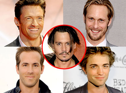Hugh Jackman, Alexander Sarsgard, Ryan Reynolds, Robert Pattinson, Johnny Depp Hugh Jackman, Alexander Sarsgard, Ryan Reynolds, Robert Pattinson, Johnny Depp