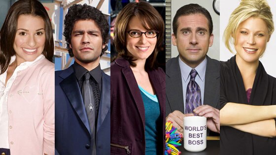 Lea Michele, Glee, Adrian Grenier, Entourage, Tina Fey, 30 Rock, Stever Carell, The Office, Julie Bowen, Modern Family Lea Michele, Glee, Adrian Grenier, Entourage, Tina Fey, 30 Rock, Stever Carell, The Office, Julie Bowen, Modern Family