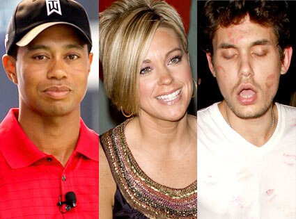 Tiger Woods, Kate Gosselin, John Mayer Tiger Woods, Kate Gosselin, John Mayer