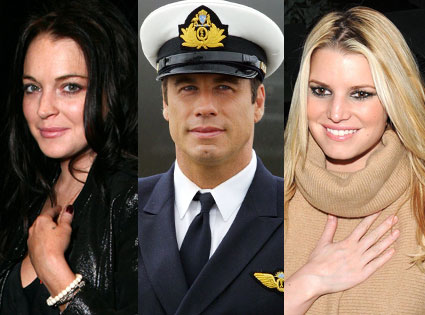 John Travolta, Jessica Simpson, Lindsay Lohan John Travolta, Jessica Simpson, Lindsay Lohan