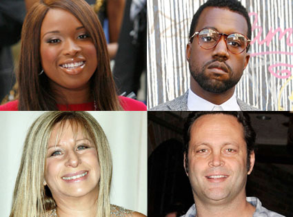 Jennifer Hudson, Vince Vaughn, Kanye West, Barbra Streisand Jennifer Hudson, Vince Vaughn, Kanye West, Barbra Streisand