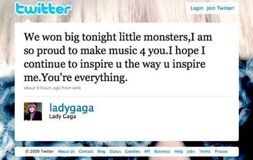 Lady Gaga, Twitter Lady Gaga, Twitter