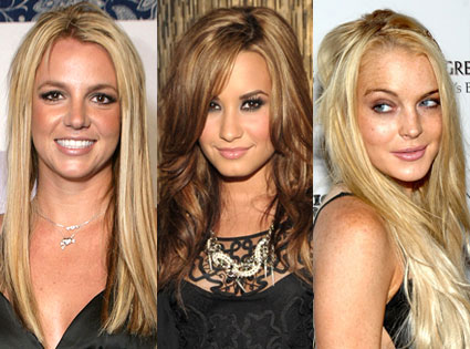 Demi Lovato, Lindsay Lohan, Britney Spears Demi Lovato, Lindsay Lohan, Britney Spears