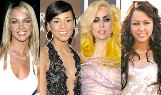 Britney Spears, Alicia Keys, Lady Gaga, Miley Cyrus Britney Spears, Alicia Keys, Lady Gaga, Miley Cyrus