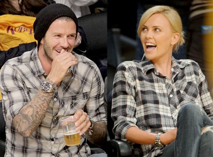 David Beckham, Charlize Theron David Beckham, Charlize Theron