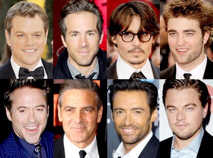 Matt Damon, Ryan Reynolds, Johnny Depp, Robert Pattinson, Robert Downey Jr., George Clooney, Hugh Jackman, Leonardo DiCaprio Matt Damon, Ryan Reynolds, Johnny Depp, Robert Pattinson, Robert Downey Jr., George Clooney, Hugh Jackman, Leonardo DiCaprio