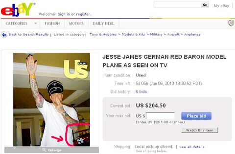 Jesse James, eBay Auction Jesse James, eBay Auction