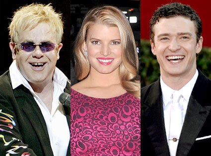 Elton John, Jessica Simpson, Justin Timberlake Elton John, Jessica Simpson, Justin Timberlake