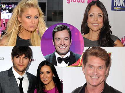 Ashton Kutcher, Demi Moore, Paris Hilton, David Hasselhoff, Bethenny Frankel, Jimmy Fallon Ashton Kutcher, Demi Moore, Paris Hilton, David Hasselhoff, Bethenny Frankel, Jimmy Fallon