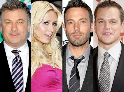 Alec Baldwin, Paris Hilton, Ben Affleck, Matt Damon Alec Baldwin, Paris Hilton, Ben Affleck, Matt Damon
