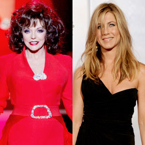 Joan Collins, Jennifer Aniston Joan Collins, Jennifer Aniston