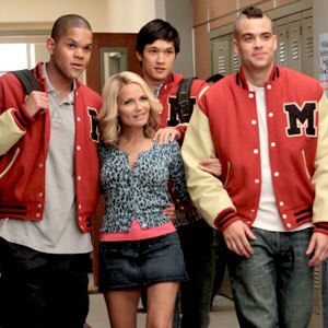 Mark Salling, Dijon Talton, Harry Shum Jr., Kristin Chenoweth Mark Salling, Dijon Talton, Harry Shum Jr., Kristin Chenoweth