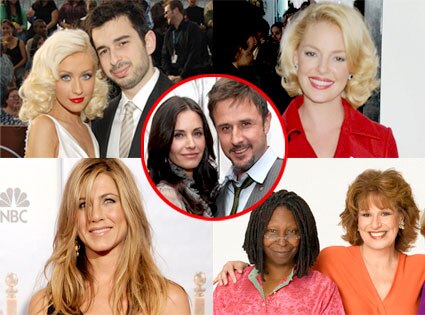 Christina Aguilera, Jordan Bratman, Katherine Heigl, Jennifer Aniston, Whoopi Goldberg, Joy Behar, Courteney Cox, David Arquette Christina Aguilera, Jordan Bratman, Katherine Heigl, Jennifer Aniston, Whoopi Goldberg, Joy Behar, Courteney Cox, David Arquette