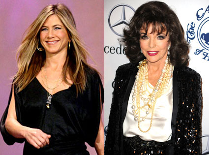 Joan Collins, Jennifer Aniston Joan Collins, Jennifer Aniston