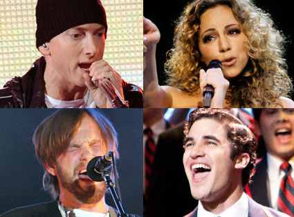 Eminem, Mariah Carey, Kings of Leon, Glee Eminem, Mariah Carey, Kings of Leon, Glee