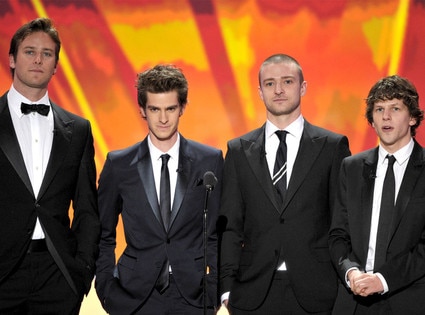 Armie Hammer, Andrew Garfield, Justin Timberlake, Jesse Eisenberg Armie Hammer, Andrew Garfield, Justin Timberlake, Jesse Eisenberg