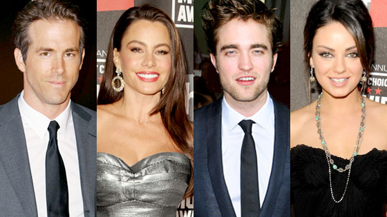 Ryan Reynolds, Sofia Vergara, Robert Pattinson, Mila Kunis Ryan Reynolds, Sofia Vergara, Robert Pattinson, Mila Kunis