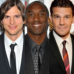 Kobe Bryant, Ashton Kutcher, David Boreanaz Kobe Bryant, Ashton Kutcher, David Boreanaz