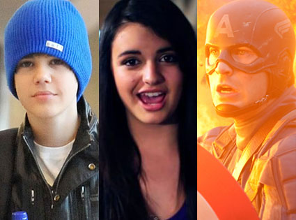 Justin Bieber, Rebecca Black, Captain America Justin Bieber, Rebecca Black, Captain America