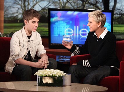 Justin Bieber, Ellen Degeneres Justin Bieber, Ellen Degeneres