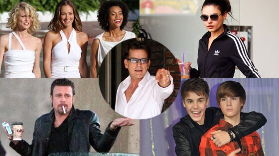 Rachael Taylor, Minka Kelly, Annie Ilonzeh, Mila Kunis, Brad Pitt, Justin Bieber Rachael Taylor, Minka Kelly, Annie Ilonzeh, Mila Kunis, Brad Pitt, Justin Bieber