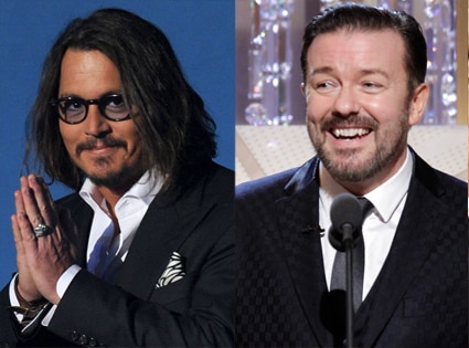 Johnny Depp, Ricky Gervais Johnny Depp, Ricky Gervais