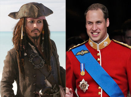 Johnny Depp, Captain Jack, Prince William Johnny Depp, Captain Jack, Prince William