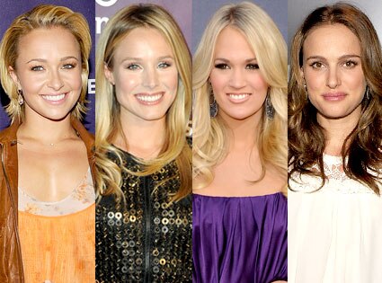 Hayden Panetierre, Kristen Bell, Carrie Underwood, Natalie Portman Hayden Panetierre, Kristen Bell, Carrie Underwood, Natalie Portman