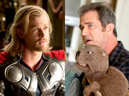 Chris Hemsworth, Thor, Mel Gibson, The Beaver Chris Hemsworth, Thor, Mel Gibson, The Beaver