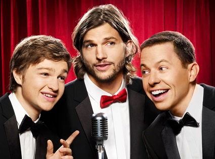 Angus T. Jones, Ashton Kutcher, Jon Cryer, TWO AND A HALF MEN Angus T. Jones, Ashton Kutcher, Jon Cryer, TWO AND A HALF MEN