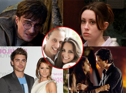 Harry Potter, Casey Anthony, Zac Efron & Ashley Tisdale, Ian Somerhalder Harry Potter, Casey Anthony, Zac Efron & Ashley Tisdale, Ian Somerhalder