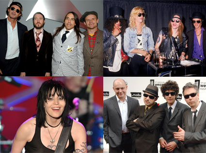 Beastie Boys, Joan Jett and the Blackhearts, Guns n Roses, Red Hot Chili Peppers Beastie Boys, Joan Jett and the Blackhearts, Guns n Roses, Red Hot Chili Peppers