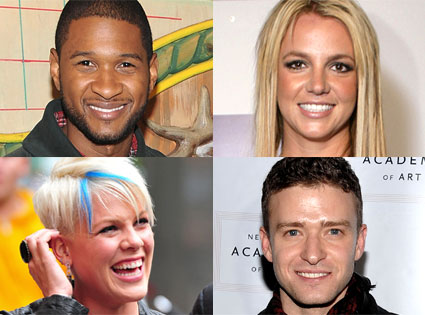 Usher, Pink, Justin Timberlake, Britney Spears Usher, Pink, Justin Timberlake, Britney Spears