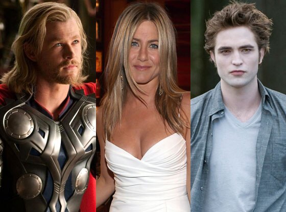 Jennifer Aniston, Chris Hemsworth, Robert Pattinson Jennifer Aniston, Chris Hemsworth, Robert Pattinson