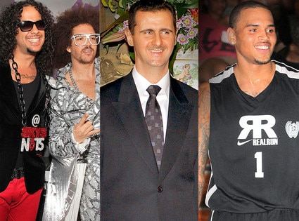 LMFAO, Bashar al-Assad, Chris brown LMFAO, Bashar al-Assad, Chris brown