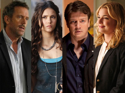 Nathan Fillion, Castle Nina Dobrev, Vampire Diaries Hugh Laurie, House Emily Van Camp, Revenge Nathan Fillion, Castle Nina Dobrev, Vampire Diaries Hugh Laurie, House Emily Van Camp, Revenge