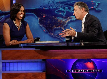Michelle Obama, Jon Stewart Michelle Obama, Jon Stewart