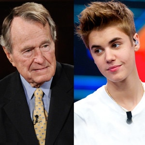 President George H.W. Bush, Justin Bieber President George H.W. Bush, Justin Bieber