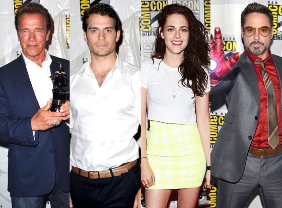 Arnold Schwarzenegger, Henry Cavill, Kristen Stewart, Robert Downey Jr. Arnold Schwarzenegger, Henry Cavill, Kristen Stewart, Robert Downey Jr.
