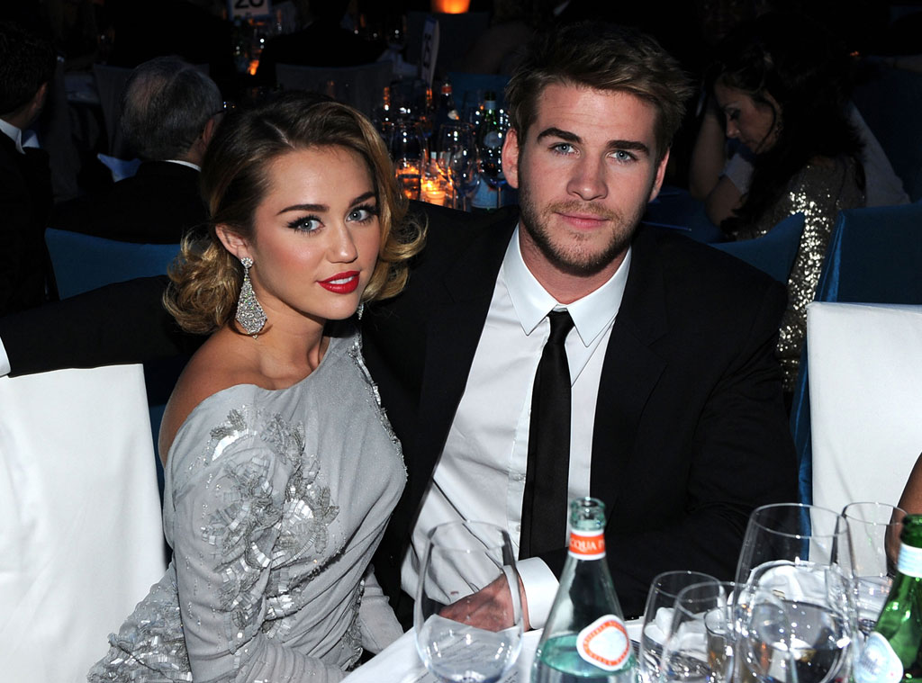 A Classic Couple From Miley Cyrus And Liam Hemsworth Romance In Pictures E News