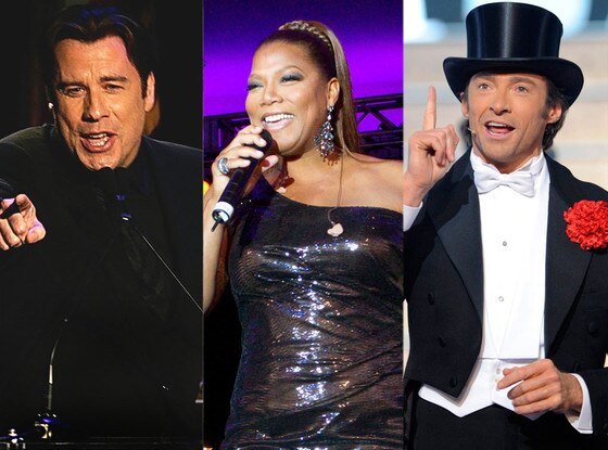 John Travolta, Queen Latifah, Hugh Jackman John Travolta, Queen Latifah, Hugh Jackman