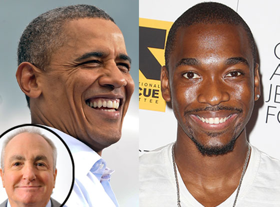 US President Barack Obama, Lorne Michaels, Jay Pharoah US President Barack Obama, Lorne Michaels, Jay Pharoah