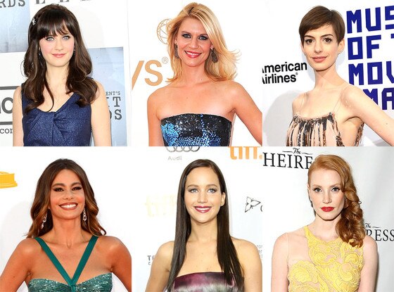 Jessica Chastain, Jennifer Lawrence, Claire Danes, Zooey Deschanel, Sofia Vergara, Anne Hathaway, Golden Globe Poll Jessica Chastain, Jennifer Lawrence, Claire Danes, Zooey Deschanel, Sofia Vergara, Anne Hathaway, Golden Globe Poll