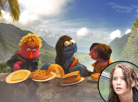 Hunger Games, Sesame Street, Jennifer Lawrence Hunger Games, Sesame Street, Jennifer Lawrence